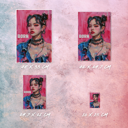 Affiche K-POP, inspirée par BLACKPINK BORN S5 (EXCLUSIVITÉ MUNWA)