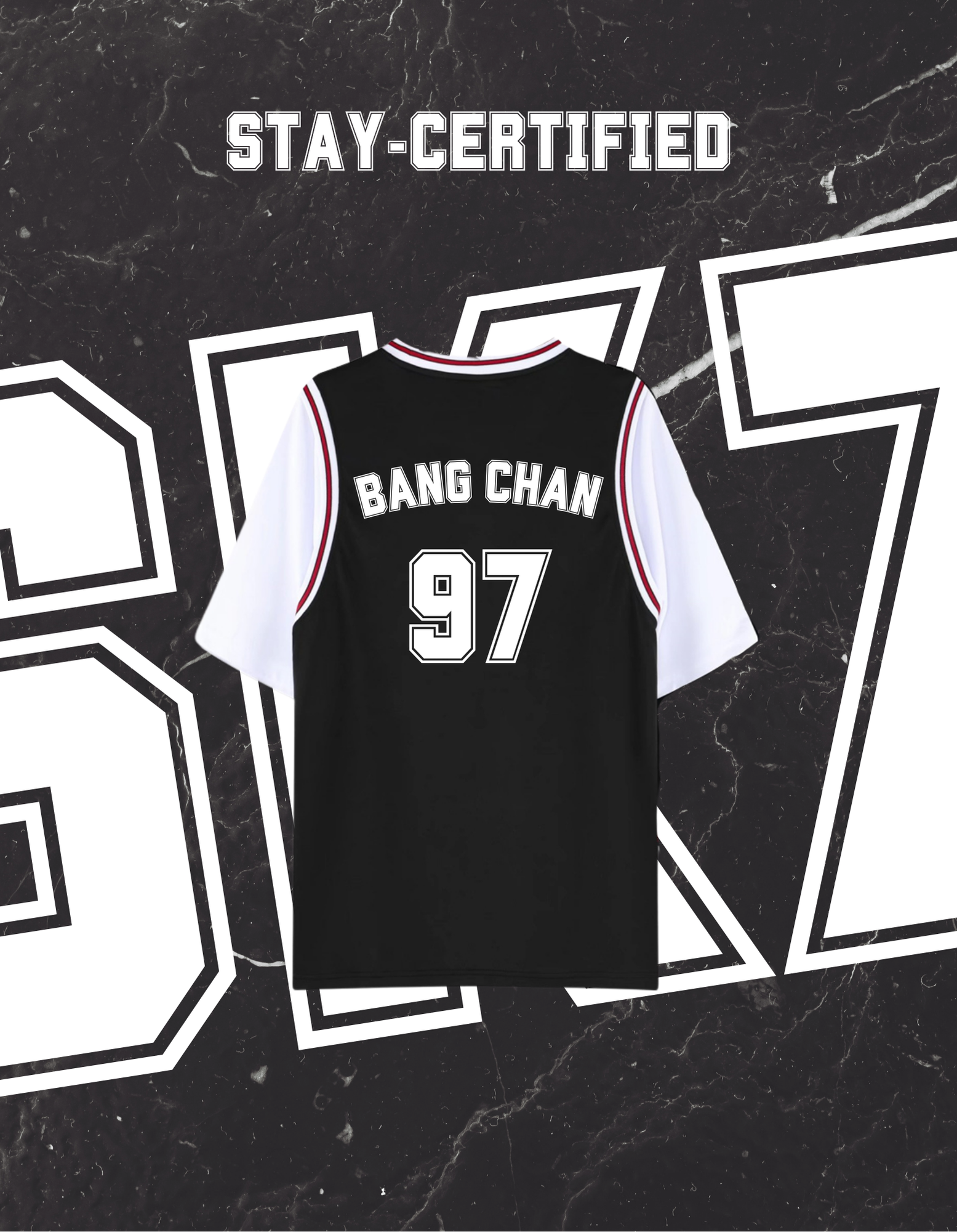 T-shirt STAY-CERTIFIED (BANG CHAN) [EXCLU MUNWA]