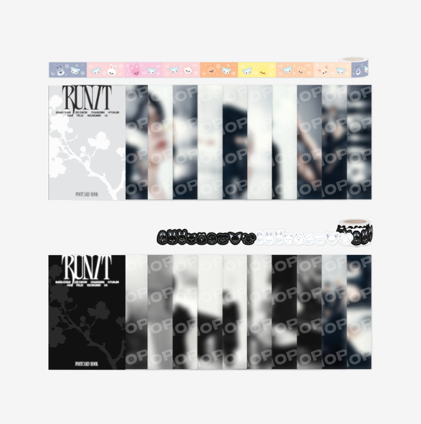 POSTCARD BOOK & ROLL STICKER SET - RUN IT