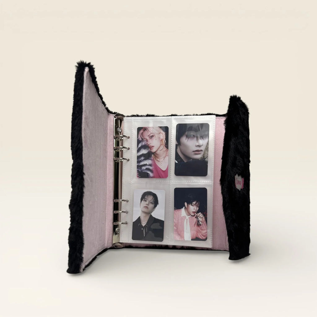 Classeur Photocard K-Pop Noir Fluffy – Sweet Love