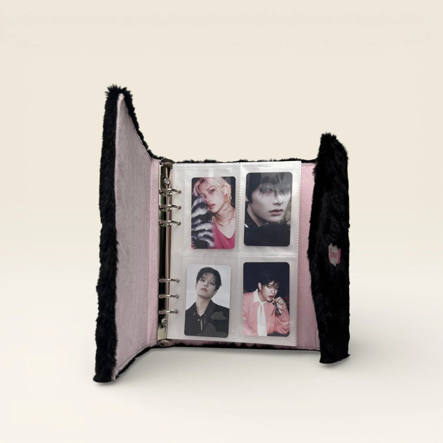 Classeur Photocard K-Pop Noir Fluffy – Sweet Love