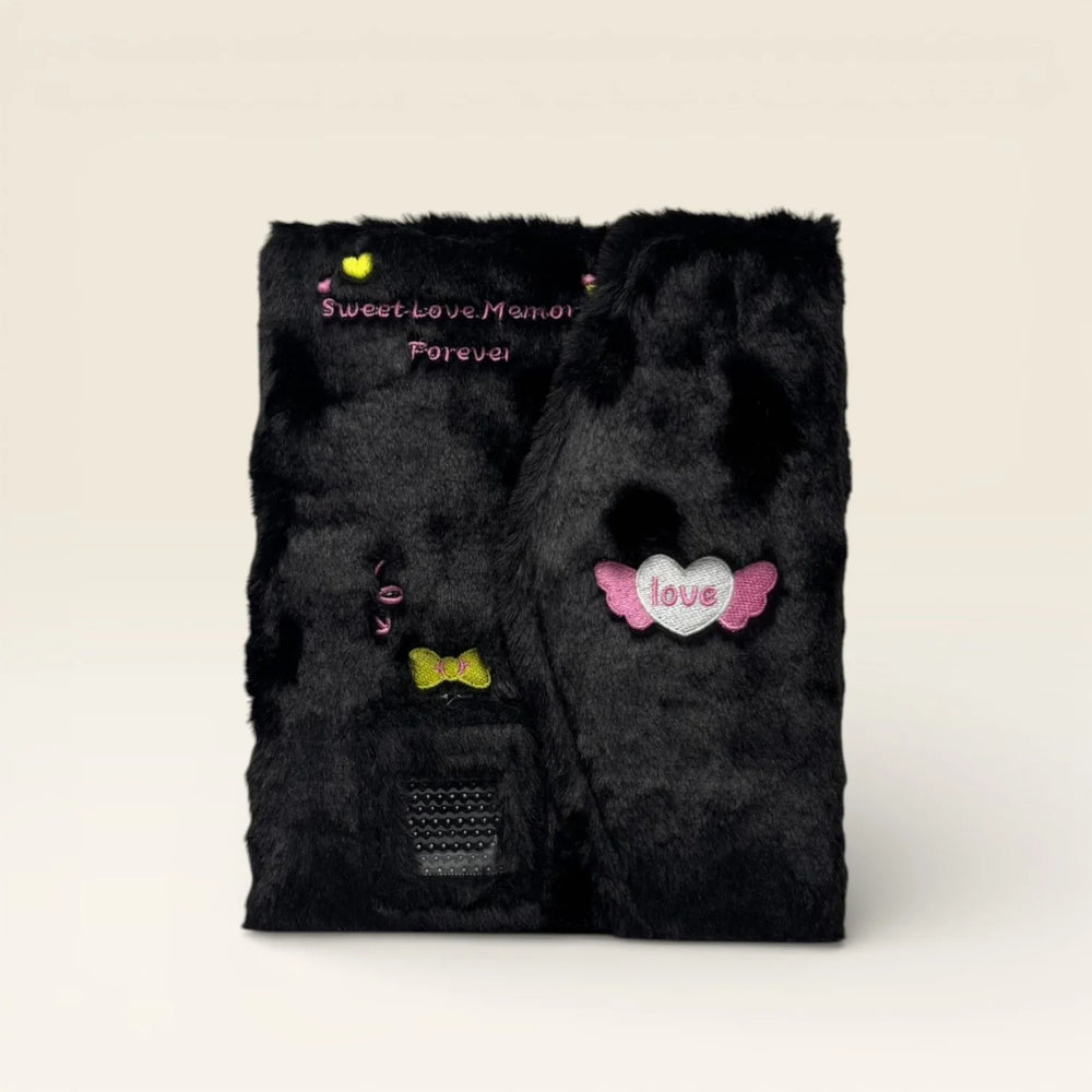 Black Fluffy K-Pop Photocard Binder – Sweet Love