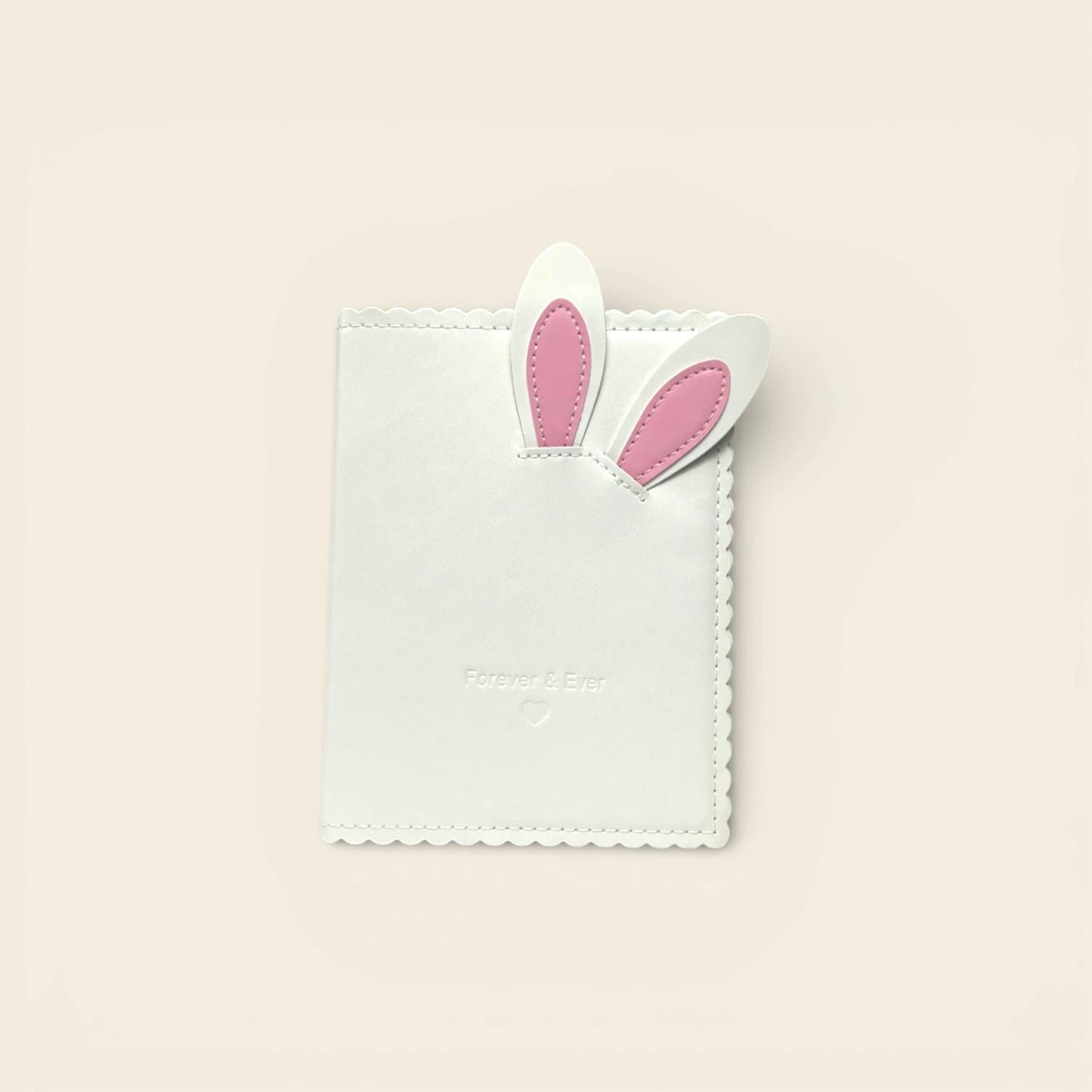 Classeur Photocard K-Pop Blanc - Oreilles lapin Roses