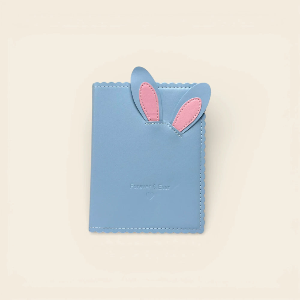 Blue K-Pop Photocard Binder - Pink Bunny Ears