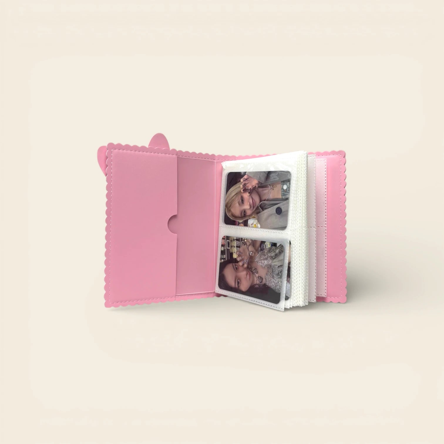 Classeur Photocard K-Pop Rose - Oreilles lapin Bleues