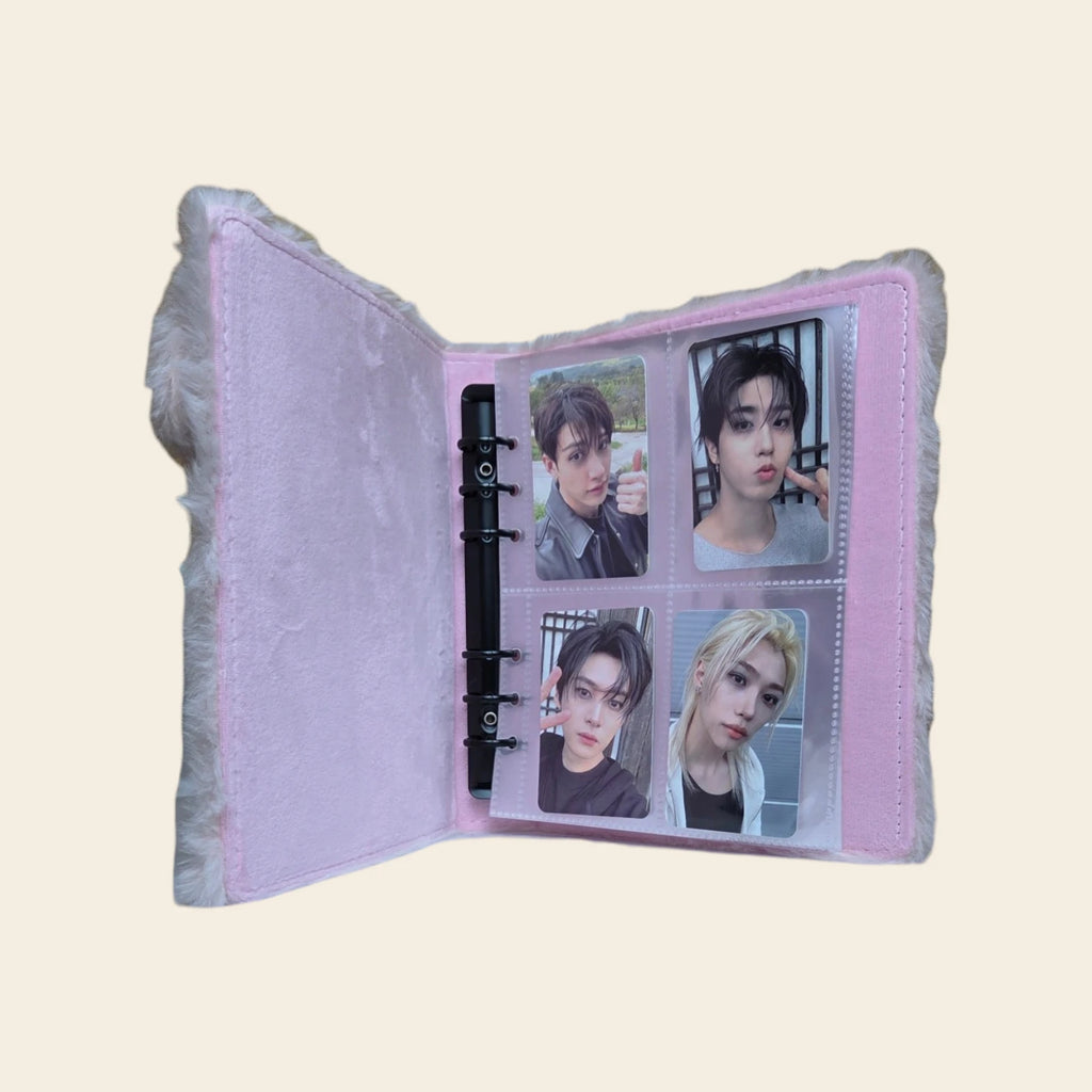 Classeur Photocard K-Pop Rose Fluffy - Lapin