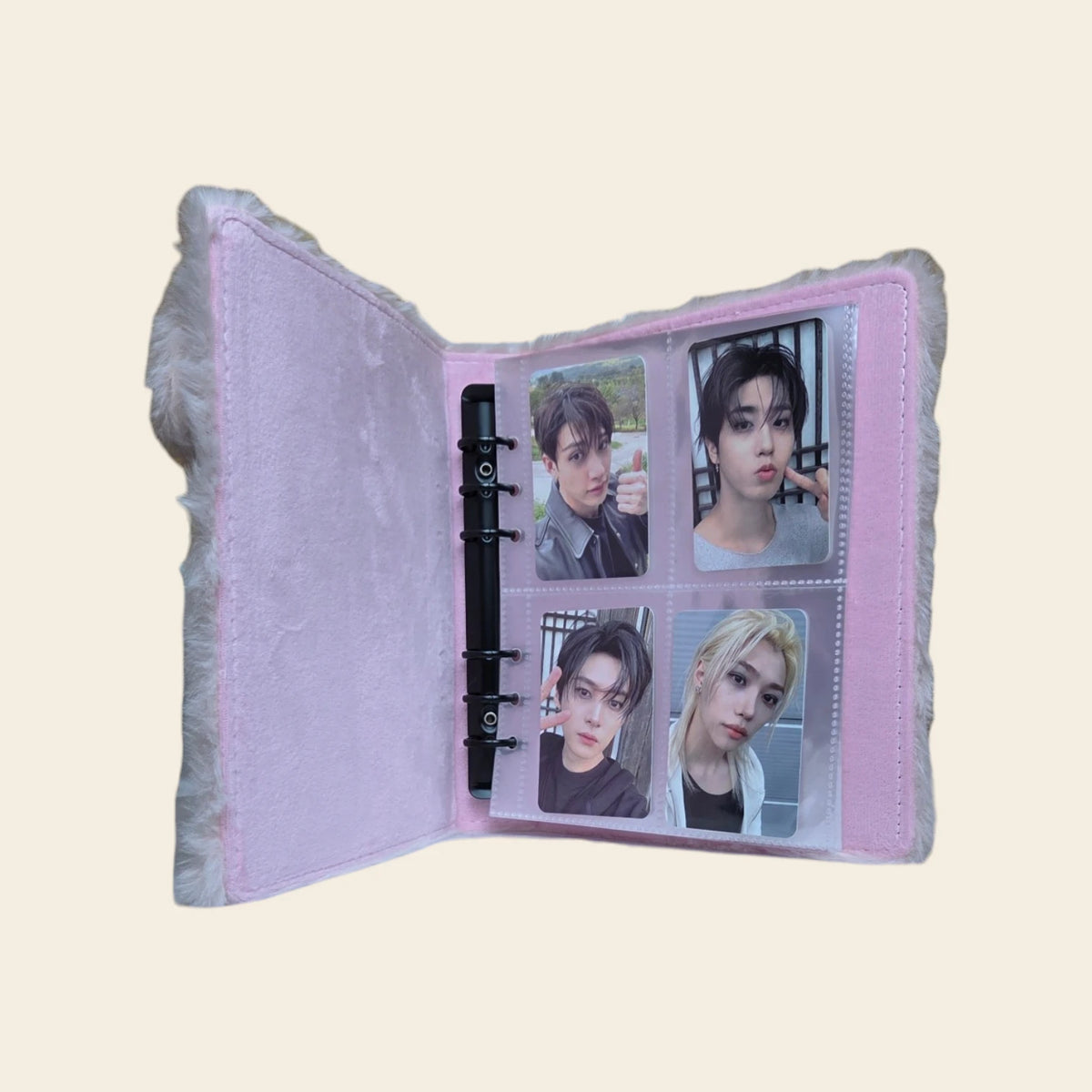 Classeur Photocard K-Pop Rose Fluffy - Lapin