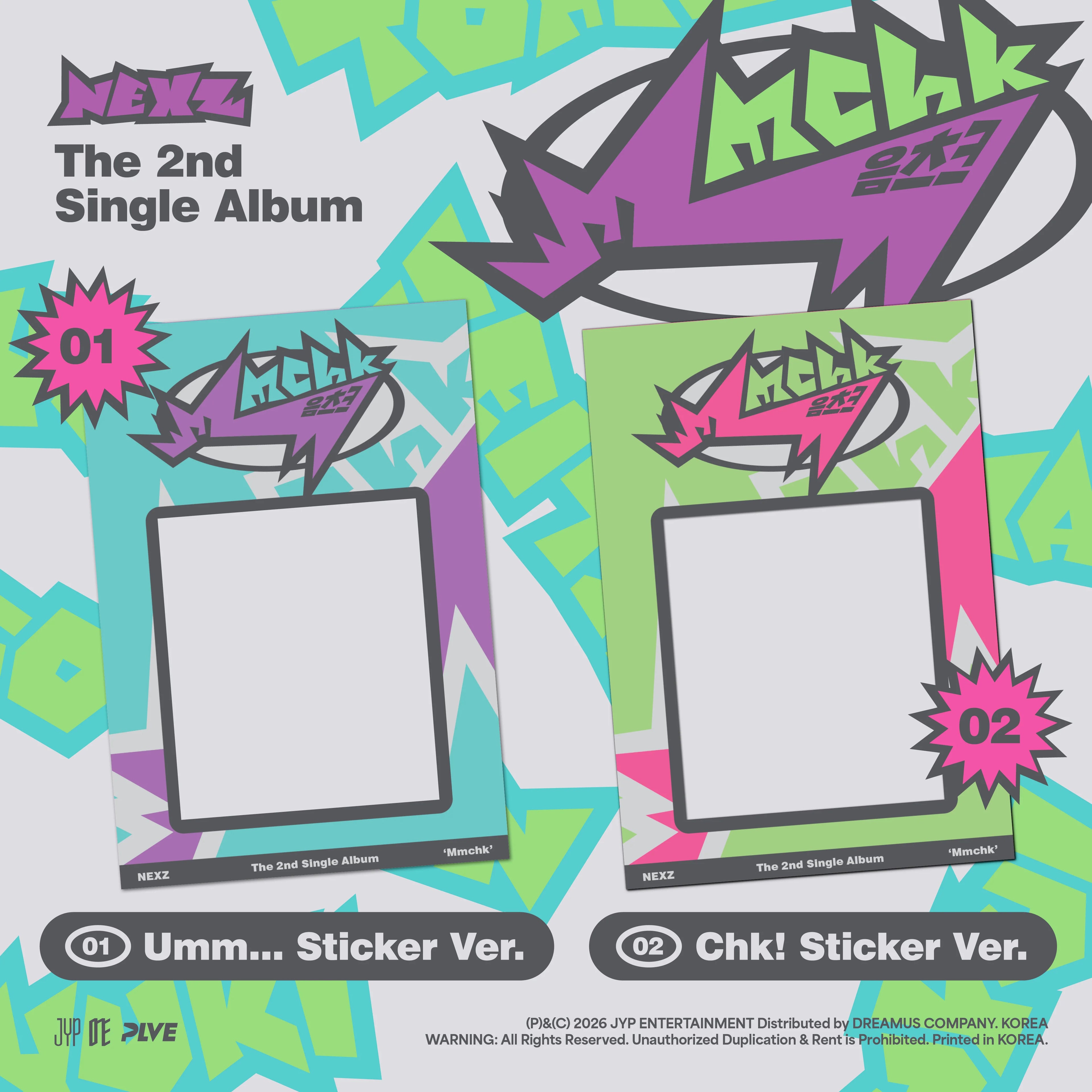 NEXZ – The 2nd Single Album [Mmchk] (Umm…Sticker ver. / Chk! Sticker ver.)