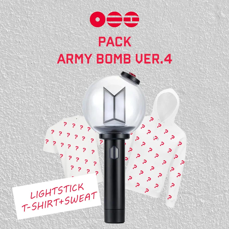 PACK - BTS OFFICIAL LIGHT STICK VER.4 + T-SHIRT + SWEAT